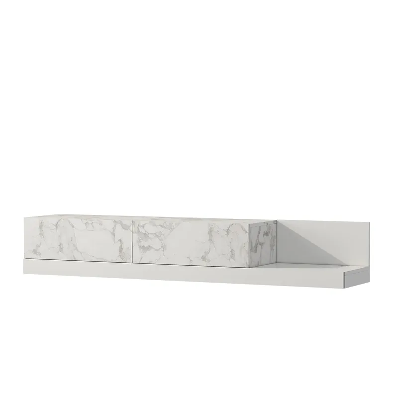 TV-benk Homitis Major (180 x 30 x 37 cm) Marmo marmor hvit - Marmo Marble og hvit - Møbler - TV- & Mediamøbler - TV benk & mediabenk