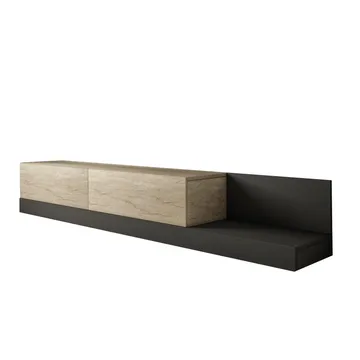 TV-benk Homitis Major (180 x 30 x 37 cm) Travertin antrasitt - Travertin/Antrasitt - Møbler - TV- & Mediamøbler - TV benk & mediabenk