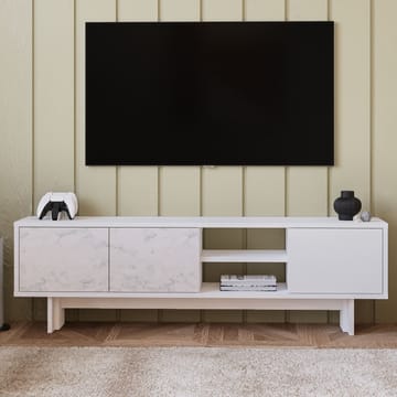 TV-benk Homitis Ravello (150 x 45 x 30 cm) Hvit marmor - Møbler - TV- & Mediamøbler - TV benk & mediabenk