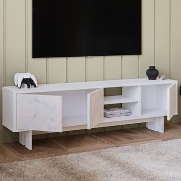 TV-benk Homitis Ravello (150 x 45 x 30 cm) Hvit marmor - Møbler - TV- & Mediamøbler - TV benk & mediabenk