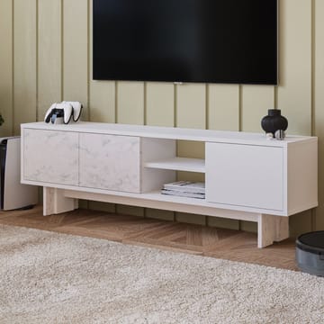 TV-benk Homitis Ravello (150 x 45 x 30 cm) Hvit marmor - Møbler - TV- & Mediamøbler - TV benk & mediabenk