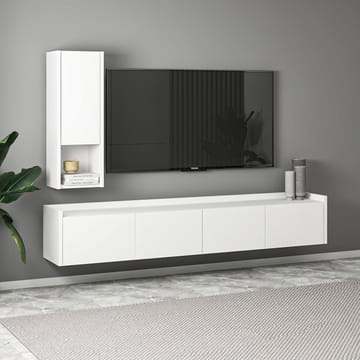 TV-benk Homitis Sema (160 x 35 x 29,6 cm) Hvit - Møbler - TV- & Mediamøbler - TV benk & mediabenk