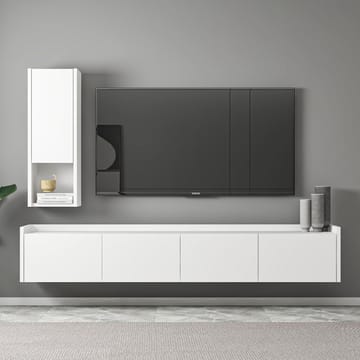 TV-benk Homitis Sema (160 x 35 x 29,6 cm) Hvit - Møbler - TV- & Mediamøbler - TV benk & mediabenk