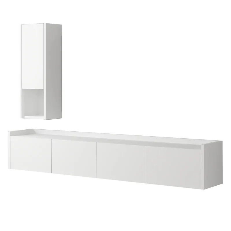 TV-benk Homitis Sema (160 x 35 x 29,6 cm) Hvit