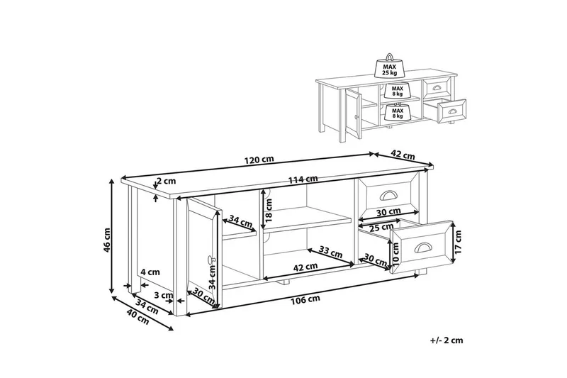 TV-benk Honolulu Grå - Grå - Møbler - TV- & Mediamøbler - TV benk & mediabenk