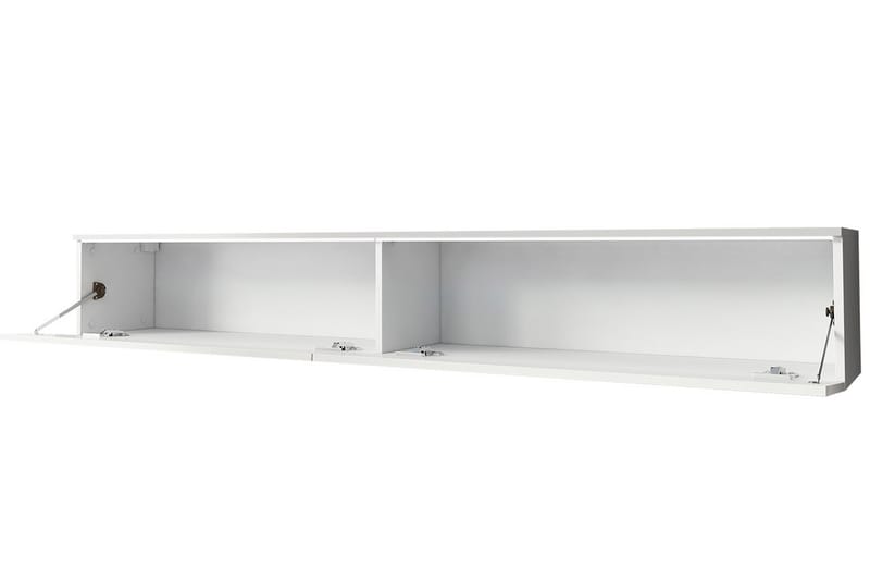 Tv-benk Lourmais 180 cm LED-belysning - Tre/Natur|Hvit|Hvit LED - TV benk & mediabenk