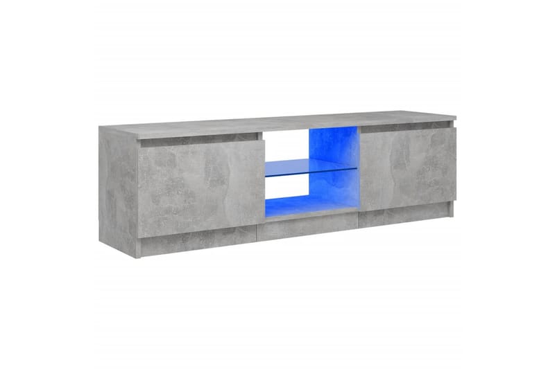 TV-benk med LED-lys betonggrå 120x30x35,5 cm - Grå - TV benk & mediabenk