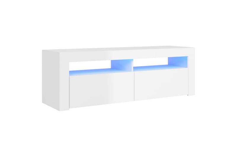 TV-benk med LED-lys høyglans hvit 120x35x40 cm - Hvit - TV benk & mediabenk