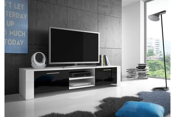 Aliza TV-benk 166 cm - Hvit/Svart - Møbler - TV- & Mediamøbler - TV benk & mediabenk