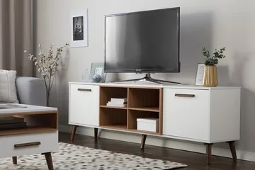Alloa TV-benk 40x180 cm - Hvit - Møbler - TV- & Mediamøbler - TV benk & mediabenk
