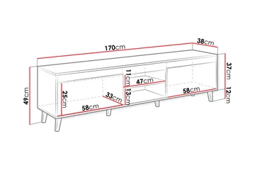 Amshyttan Tv-benk 170 cm - Natur/Antrasitt - Møbler - TV- & Mediamøbler - TV benk & mediabenk
