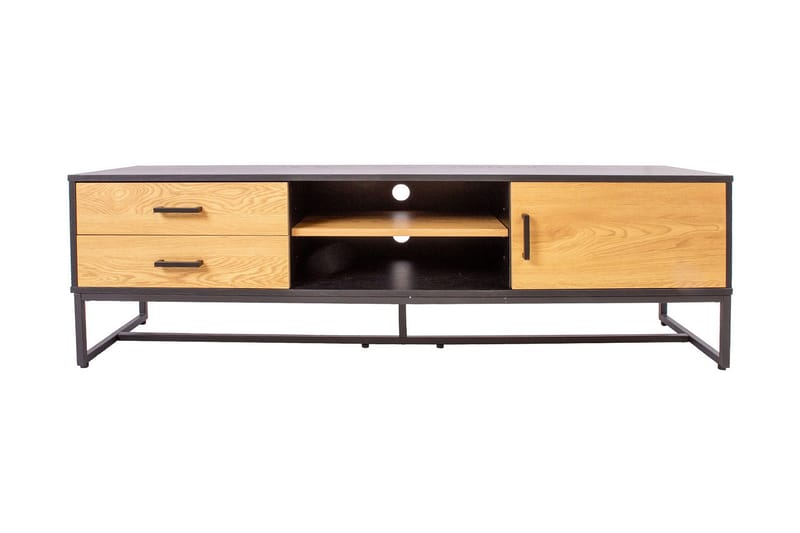 Amsterdam TV-nivå 160 cm Eik/Svart - Møbler - TV- & Mediamøbler - TV benk & mediabenk