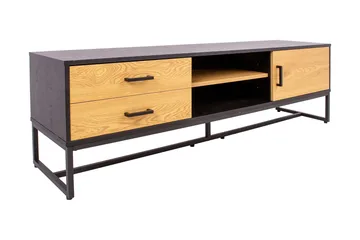 Amsterdam TV-nivå 160 cm Eik/Svart - Møbler - TV- & Mediamøbler - TV benk & mediabenk