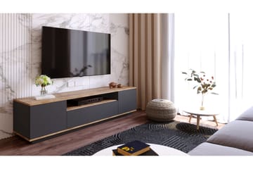 Anari TV-benk 180 cm med hylle - Antrasitt / Natur - Møbler - TV- & Mediamøbler - TV benk & mediabenk