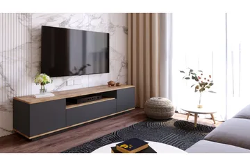 Anari TV-benk 180 cm med hylle - Antrasitt / Natur - Møbler - TV- & Mediamøbler - TV benk & mediabenk