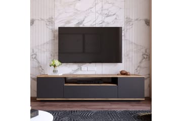 Anari TV-benk 180 cm med hylle - Antrasitt / Natur - Møbler - TV- & Mediamøbler - TV benk & mediabenk