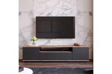 Anari TV-benk 180 cm med hylle - Antrasitt / Natur - Møbler - TV- & Mediamøbler - TV benk & mediabenk