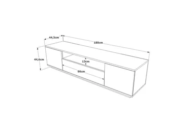 Anari TV-benk 180 cm med hylle - Antrasitt / Natur - Møbler - TV- & Mediamøbler - TV benk & mediabenk