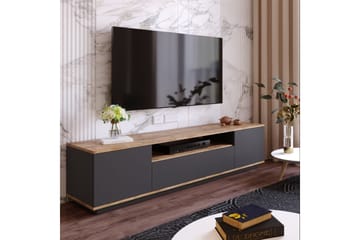 Anari TV-benk 180 cm med hylle - Antrasitt / Natur - Møbler - TV- & Mediamøbler - TV benk & mediabenk