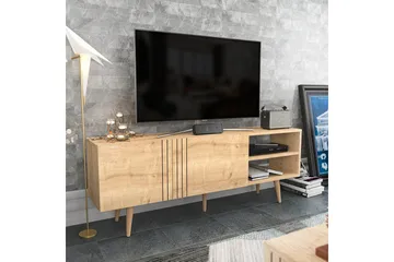 Andifli Frittstående TV-benk 160 cm med Oppbevaring i Eik - Beige - Møbler - TV- & Mediamøbler - TV benk & mediabenk