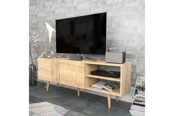 Andifli Frittstående TV-benk 160 cm med Oppbevaring i Eik - Beige - Møbler - TV- & Mediamøbler - TV benk & mediabenk