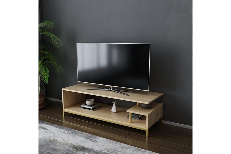 Andifli Tv-benk 120x37,6 cm - Gull - Møbler - TV- & Mediamøbler - TV benk & mediabenk