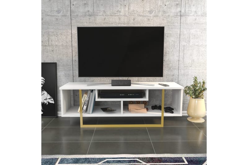 Andifli Tv-benk 120x40,2 cm - Gull - Møbler - TV- & Mediamøbler - TV benk & mediabenk