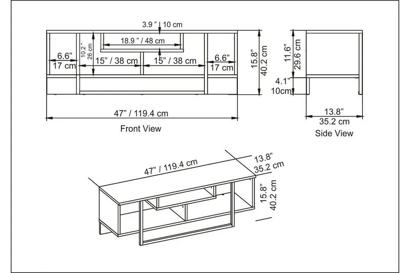 Andifli Tv-benk 120x40,2 cm - Hvit - Møbler - TV- & Mediamøbler - TV benk & mediabenk