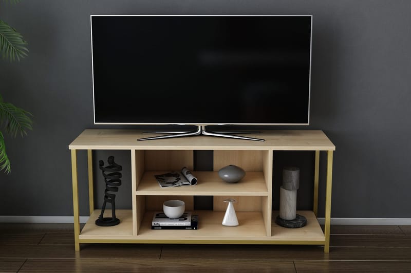 Andifli Tv-benk 120x50,8 cm - Gull - Møbler - TV- & Mediamøbler - TV benk & mediabenk