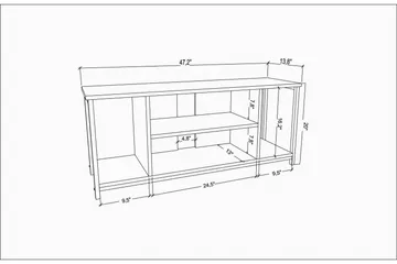 Andifli Tv-benk 120x50,8 cm - Hvit - Møbler - TV- & Mediamøbler - TV benk & mediabenk