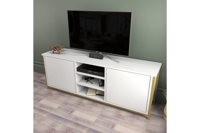 Andifli Tv-benk 140x50,8 cm - Gull - Møbler - TV- & Mediamøbler - TV benk & mediabenk