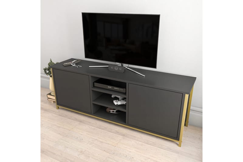Andifli Tv-benk 140x50,8 cm - Gull - Møbler - TV- & Mediamøbler - TV benk & mediabenk