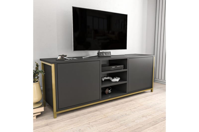 Andifli Tv-benk 140x50,8 cm - Gull - Møbler - TV- & Mediamøbler - TV benk & mediabenk