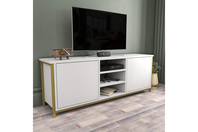 Andifli Tv-benk 140x50,8 cm - Gull - Møbler - TV- & Mediamøbler - TV benk & mediabenk