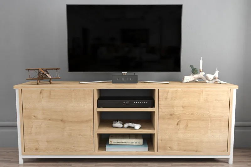 Andifli Tv-benk 140x50,8 cm - Hvit - Møbler - TV- & Mediamøbler - TV benk & mediabenk