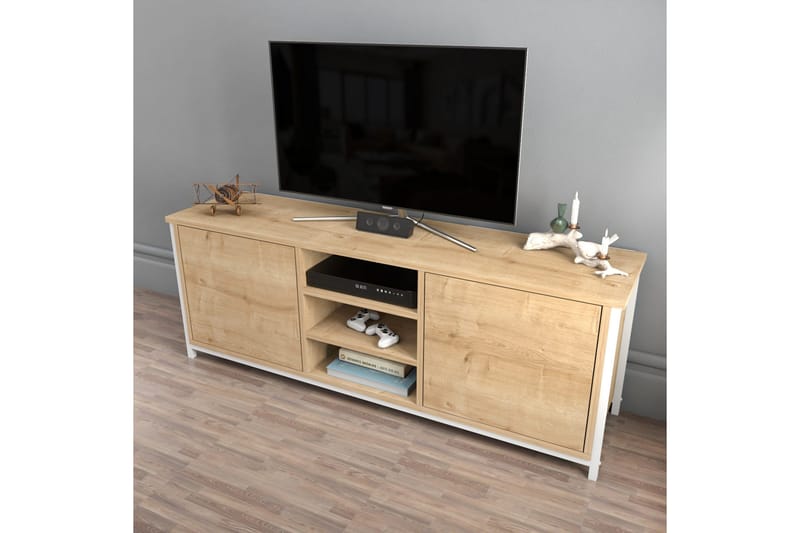 Andifli Tv-benk 140x50,8 cm - Hvit - Møbler - TV- & Mediamøbler - TV benk & mediabenk