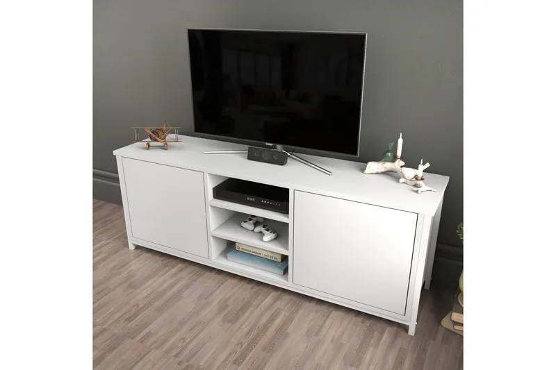 Andifli Tv-benk 140x50,8 cm - Hvit - Møbler - TV- & Mediamøbler - TV benk & mediabenk