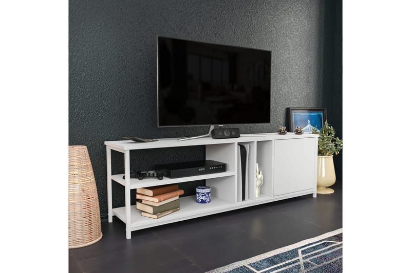 Andifli Tv-benk 140x50,8 cm - Hvit - Møbler - TV- & Mediamøbler - TV benk & mediabenk