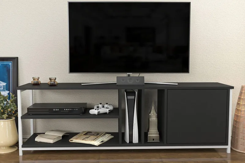 Andifli Tv-benk 140x50,8 cm - Hvit - Møbler - TV- & Mediamøbler - TV benk & mediabenk