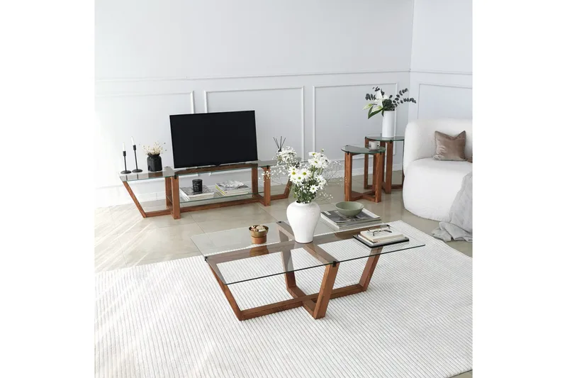 Andifli Tv-benk 158x35 cm - Brun - Møbler - TV- & Mediamøbler - TV benk & mediabenk