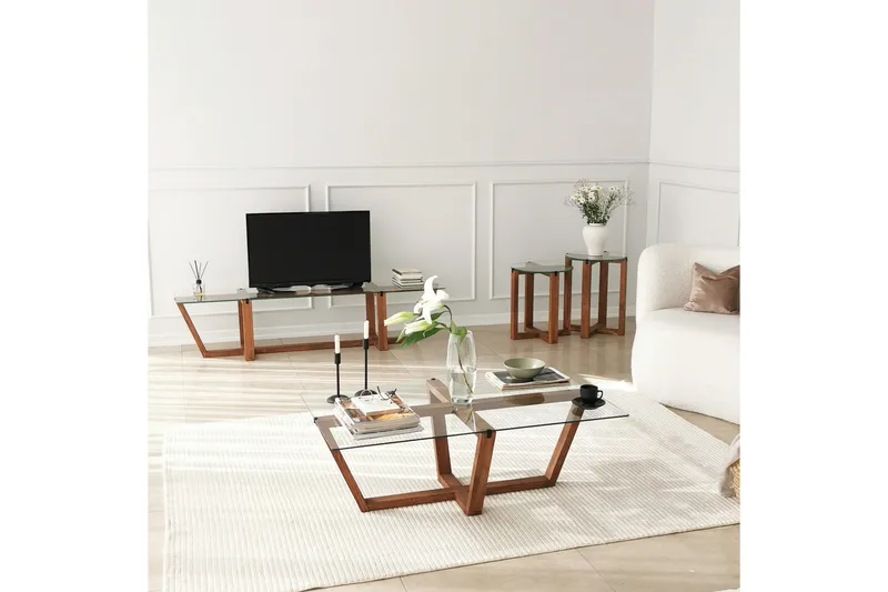 Andifli Tv-benk 158x35 cm - Brun - Møbler - TV- & Mediamøbler - TV benk & mediabenk