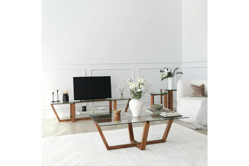 Andifli Tv-benk 158x35 cm - Brun - Møbler - TV- & Mediamøbler - TV benk & mediabenk