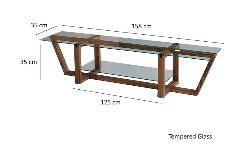 Andifli Tv-benk 158x35 cm - Brun - Møbler - TV- & Mediamøbler - TV benk & mediabenk