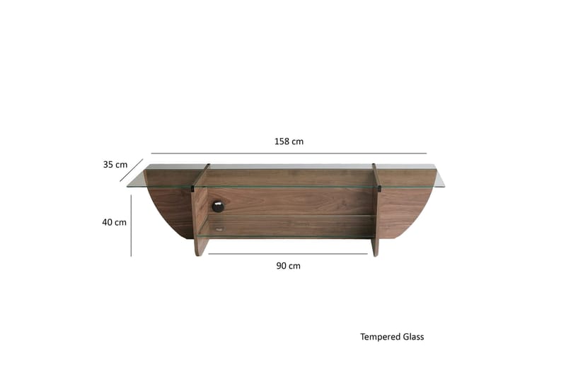 Andifli Tv-benk 158x40 cm - Brun - Møbler - TV- & Mediamøbler - TV benk & mediabenk