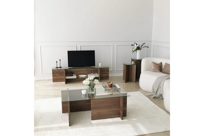 Andifli Tv-benk 158x40 cm - Brun - Møbler - TV- & Mediamøbler - TV benk & mediabenk