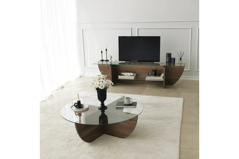 Andifli Tv-benk 158x40 cm - Brun - Møbler - TV- & Mediamøbler - TV benk & mediabenk