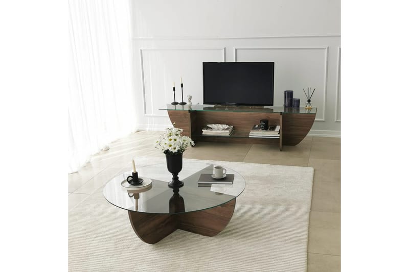 Andifli Tv-benk 158x40 cm - Brun - Møbler - TV- & Mediamøbler - TV benk & mediabenk