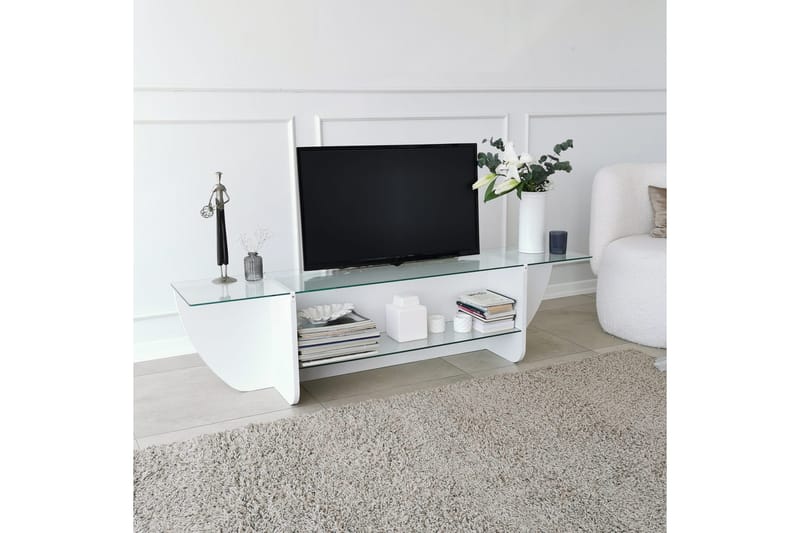 Andifli Tv-benk 158x40 cm - Hvit - Møbler - TV- & Mediamøbler - TV benk & mediabenk