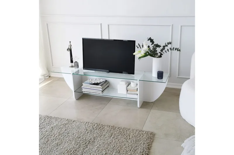 Andifli Tv-benk 158x40 cm - Hvit - Møbler - TV- & Mediamøbler - TV benk & mediabenk
