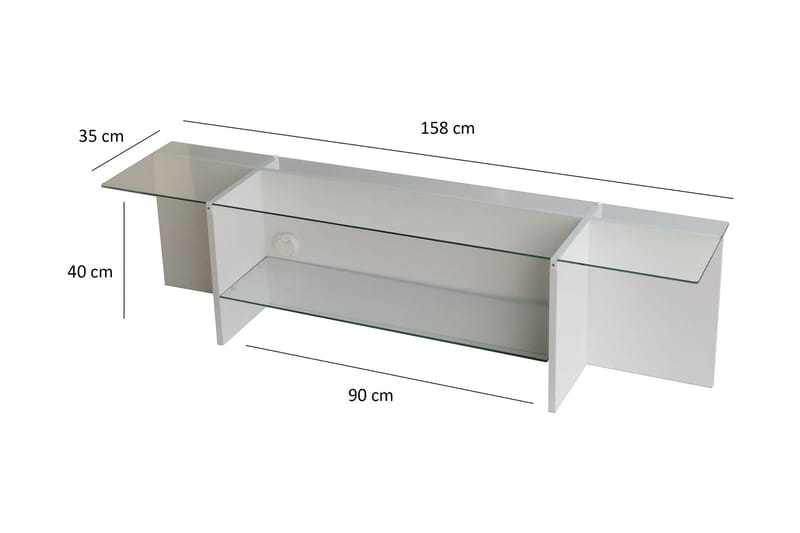 Andifli Tv-benk 158x40 cm - Hvit - Møbler - TV- & Mediamøbler - TV benk & mediabenk